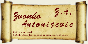 Zvonko Antonijević vizit kartica